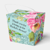 ピンクのアクアグリッターが付いた水彩ローズ - カスタマイズ可能 フェイバーボックス (裏面サイド)