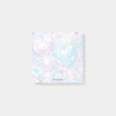 ピンクのアクアハートとフラワーズノートを投稿 ポストイット (正面)