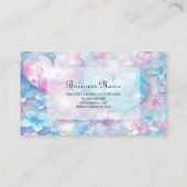 ピンクのアクアハートとフラワーズ名刺 名刺 (裏面)