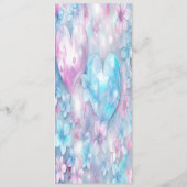 ピンクのアクアハートと花結婚のメニュー メニュー (裏面)