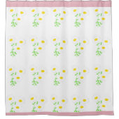 ピンクのアクセントかわいらしデイジーフローズンバスカーテン シャワーカーテン (正面)