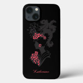 ピンクのアクセントを持つ高ファッションシャドウの女性 Case-Mate iPhoneケース (裏面)