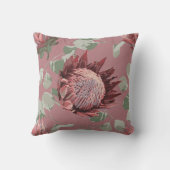 ピンクのアクセント枕に緑とピンクのプロテア クッション (裏面)