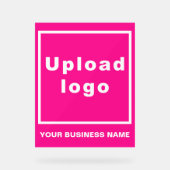 ピンクのアクリルの看板にビジネス名とロゴ アクリルサイン (正面)