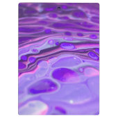 ピンクのアクリルパープル、流体アート絵画の大理石 クリップボード (裏面)