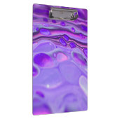 ピンクのアクリルパープル、流体アート絵画の大理石 クリップボード (右)