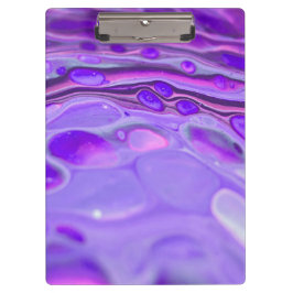 ピンクのアクリルパープル、流体アート絵画の大理石 クリップボード