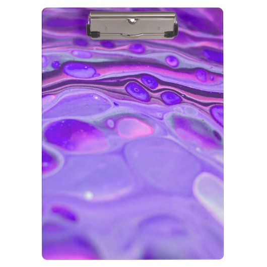 ピンクのアクリルパープル、流体アート絵画の大理石 クリップボード (正面)