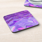 ピンクのアクリルパープル、流体アート絵画の大理石 コースター (左側)