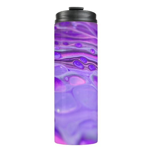 ピンクのアクリルパープル、流体アート絵画の大理石 タンブラー (正面)