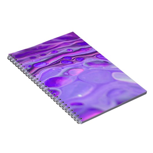 ピンクのアクリルパープル、流体アート絵画の大理石 ノートブック (右側)