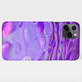 ピンクのアクリルパープル、流体アート絵画の大理石 iPhoneケース (裏面横)