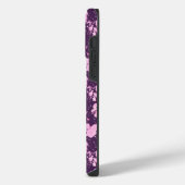 ピンクのアクリル絵の具の花びら iPhoneケース (左側面)