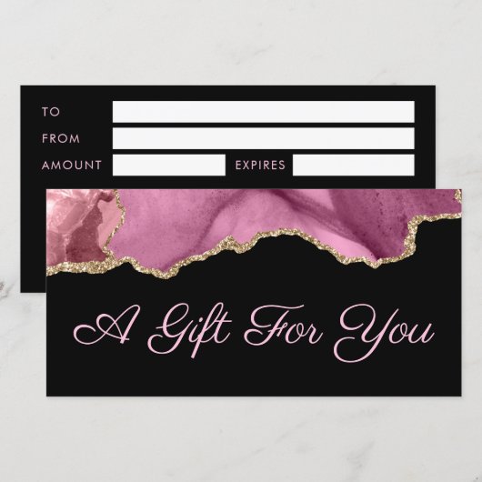 ピンクのアゲイト商品券 (正面/裏面)