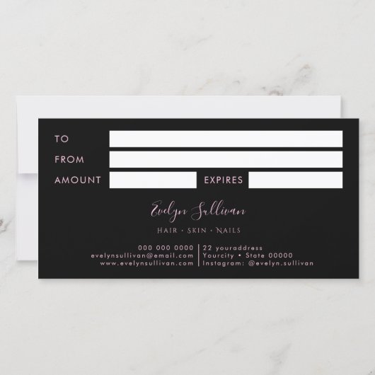 ピンクのアゲイト商品券 (裏面)