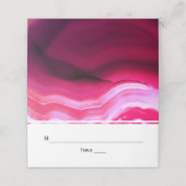 ピンクのアゲテ結婚スライスの葉の折り曲げエスコート プレイスカード (外部開封)