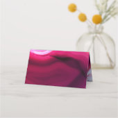 ピンクのアゲテ結婚スライスの葉の折り曲げエスコート プレイスカード (裏面)