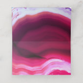 ピンクのアゲテ結婚スライスの葉の折り曲げエスコート プレイスカード (内部開封)