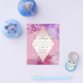 ピンクのアゲートのスパークルが煌くウェディング招待状〈予算〉 チラシ (シングル)