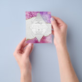 ピンクのアゲートのスパークルが煌くウェディング招待状〈予算〉 チラシ (手)