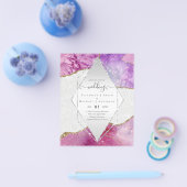 ピンクのアゲートのスパークルが煌くウェディング招待状〈予算〉 チラシ (シングル)