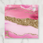 ピンクのアゲートヘードスライスと金ゴールドグリッタースウィート16 フェイバータグ (裏面)