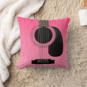 ピンクのアコースティックギター クッション (ブランケット)