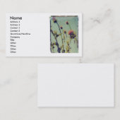 ピンクのアザミのプロフィールカード 名刺 (正面/裏面)