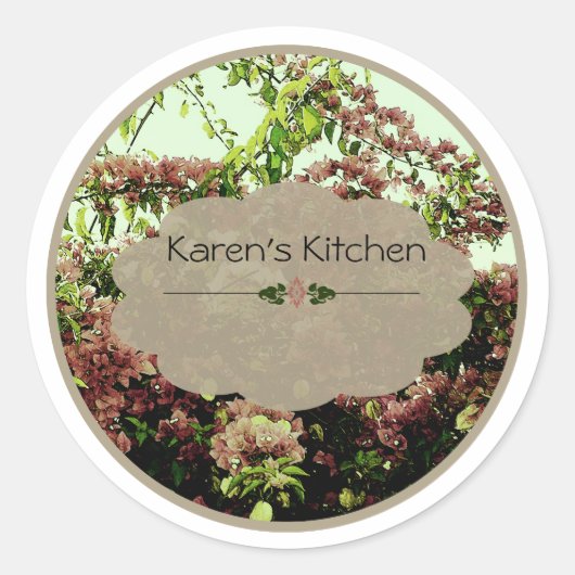 ピンクのアザレアのスパイスジャーのラベル ラウンドシール (正面)