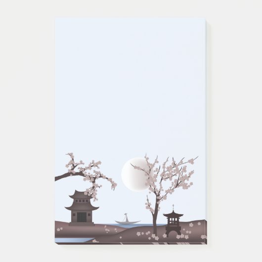 ピンクのアジアの喜びの風景 ポストイット (正面)