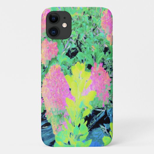 ピンクのアジサイと黄色い葉の庭園 Case-Mate iPhoneケース (裏面)