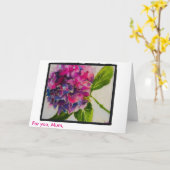 ピンクのアジサイの母の日カード カード (黄色い花)