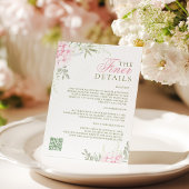 ピンクのアジサイの結婚式の詳細 エンクロージャーカード