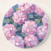 ピンクのアジサイの花 コースター (正面)