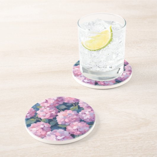 ピンクのアジサイの花 コースター (側面)