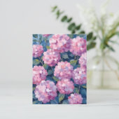 ピンクのアジサイの花 サンキューカード (スタンド正面)