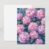 ピンクのアジサイの花 サンキューカード (正面/裏面)