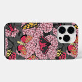 ピンクのアジサイの蛾 iPhoneケース (裏面横)
