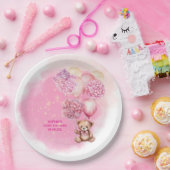 ピンクのアジサイの風船が待ち遠しい ペーパープレート (パーティー)