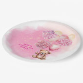 ピンクのアジサイの風船が待ち遠しい ペーパープレート (アングル)