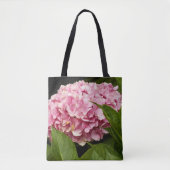 ピンクのアジサイフラワー トートバッグ (正面)