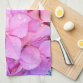 ピンクのアジサイ キッチンタオル (四つ折り)