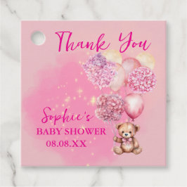 ピンクのアジサイ&バルーンを楽しく待つ フェイバータグ