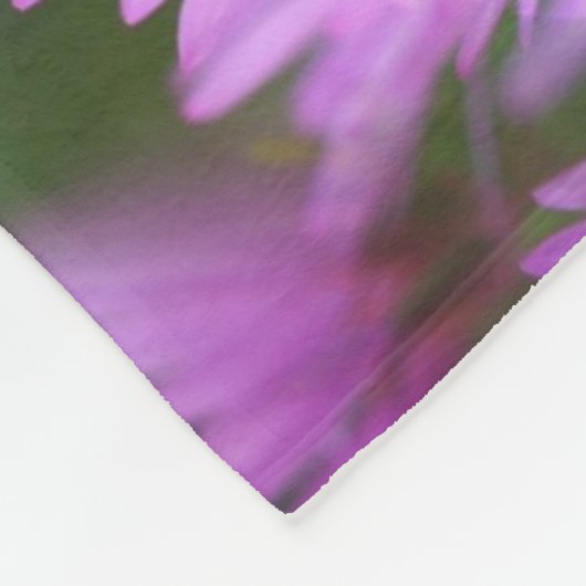 ピンクのアスターの花の抽象芸術 フリースブランケット (角)