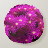 ピンクのアスターの花 ラウンドクッション (正面)