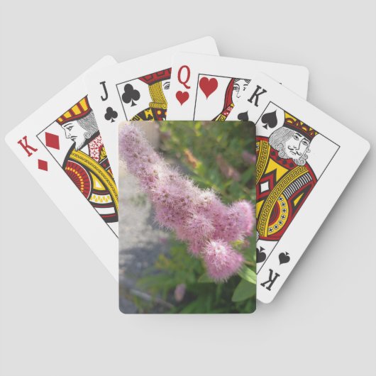 ピンクのアスティルベの花のフラワー プレイイング カード for Garde (裏面)