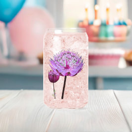 ピンクのアストランティアの花 フローラル ガラス缶
