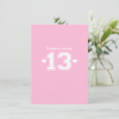 ピンクのアスレチック13番の誕生日パーティー招待状 招待状 (スタンド正面)