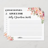 ピンクのアドバイスママとパパシャワーのバイリンガルカード (正面/裏面)