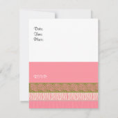 ピンクのアニマルプリント誕生日招待状 招待状 (裏面)